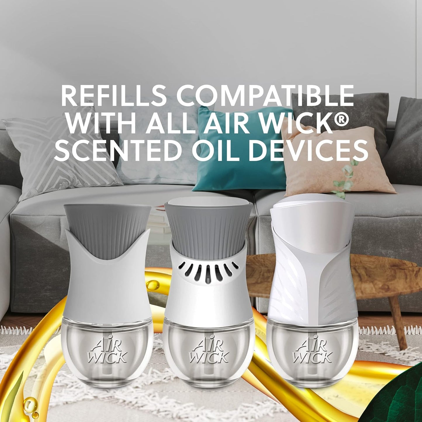 Air Wick Plug in Scented Oil Refill, 10ct, Fresh Linen, Air Freshener, Essential Oils, Eco Friendly Pack (Pack of 2)