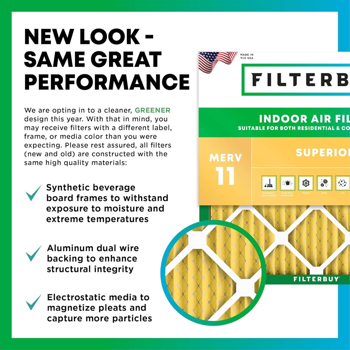 Filterbuy 19x20x1 Air Filter MERV 11 (MPR 1200) Allergen Defense Replacement (4-Pack), Electrostatic Pleated HVAC AC Furnace Filters, Made in USA (Actual Size: 19.00 x 20.00 x 0.75)