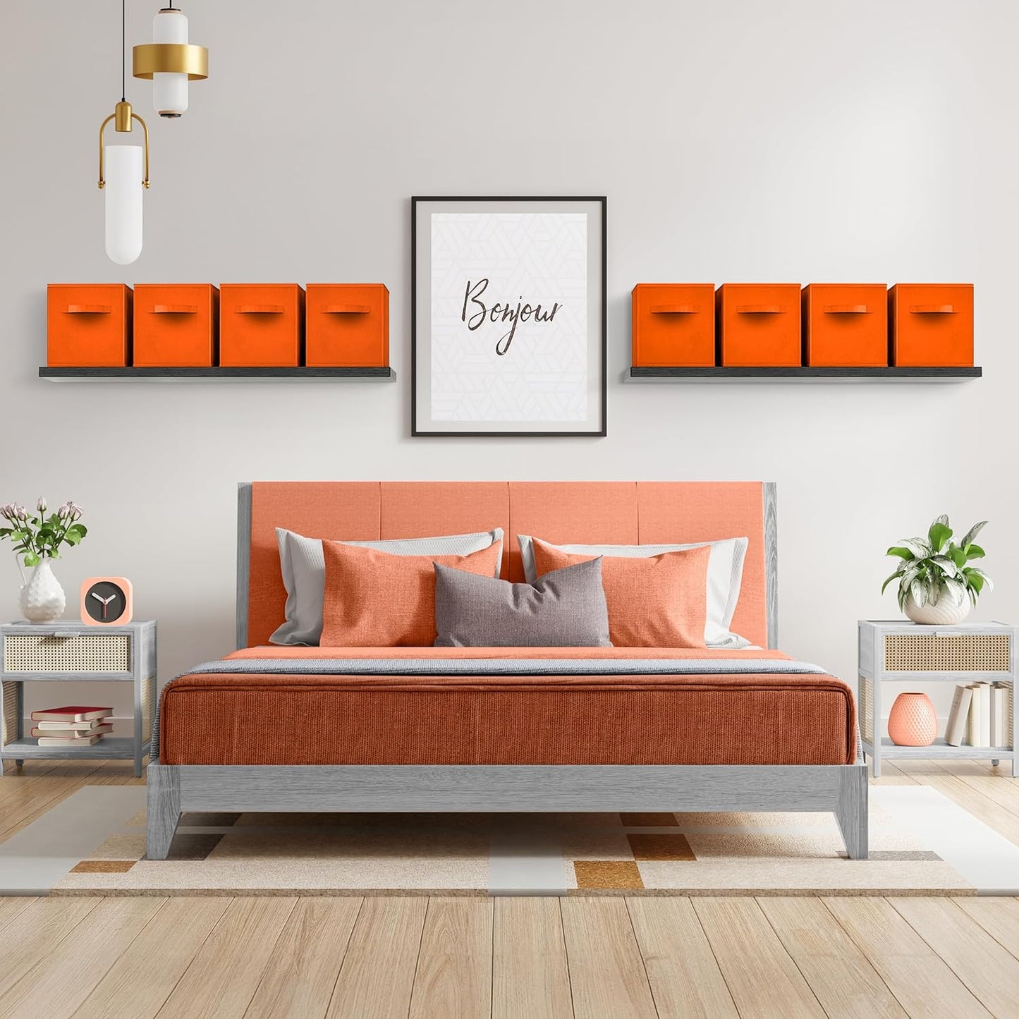 Sorbus Fabric Storage Cubes - 8 Foldable Storage Bins for Organizing Pantry, Cubbies, Toy Box - Clothes Storage & Closet Organizer - 11 Inch Collapsible Cube Baskets for Shelves with Handle