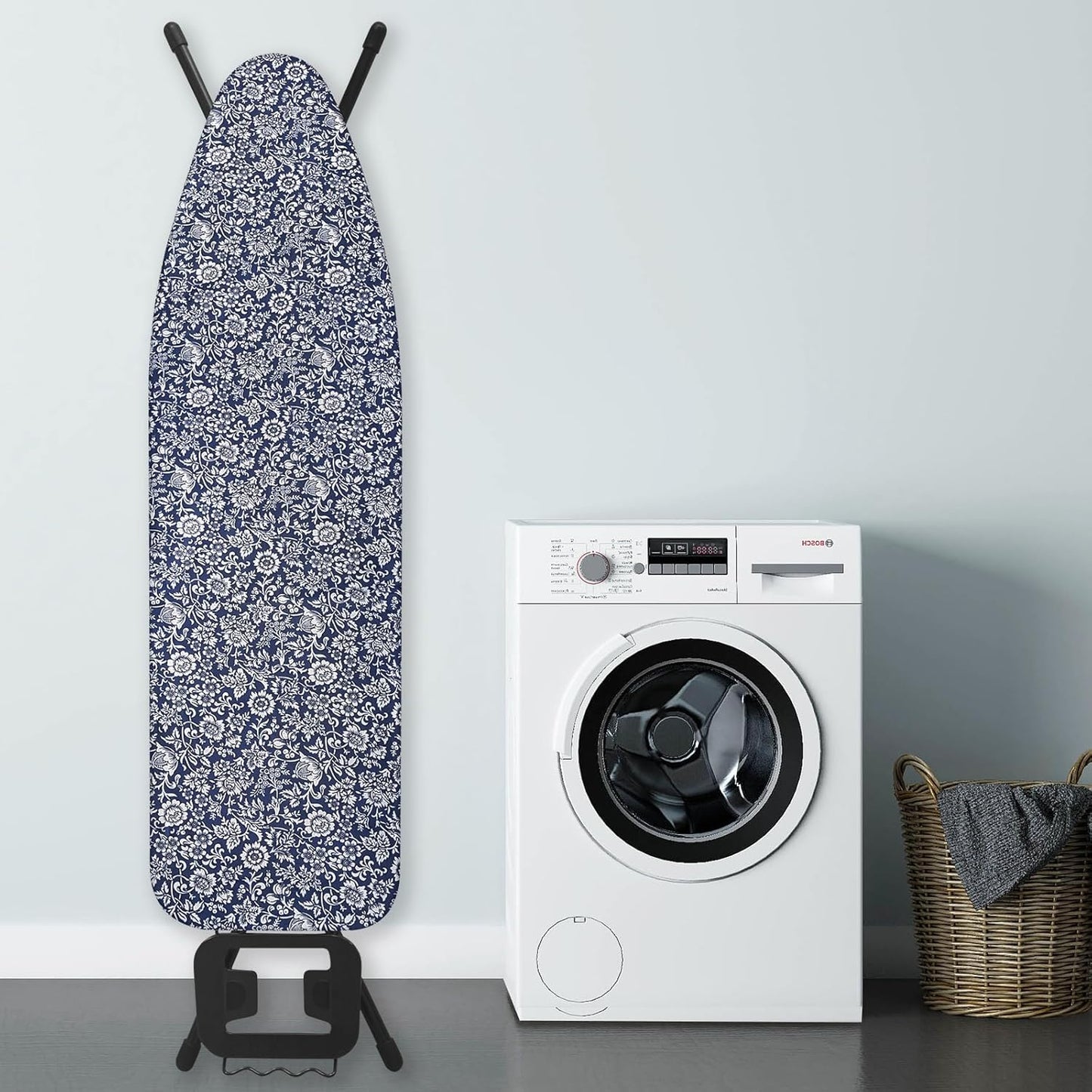 Ironing Board Cover and Pad 15x54 Inch Standard Ironing Board Cover with Elastic Edge and Hook and Loop Fasteners Scorch and Stain Resistant Cotton Ironing Covers with Thick Padding