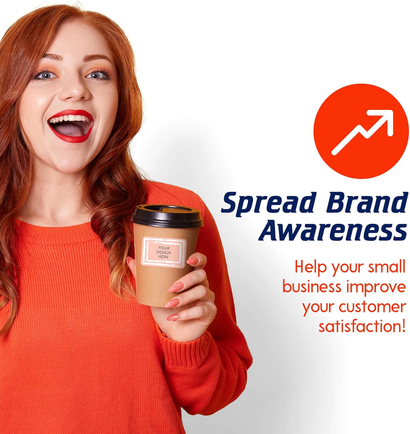 100 Custom Vinyl Stickers - Upload Your own Image, Text, Design, Logo - Personalized Logo Labels for Handmade, Packaging, Bottle, Jars, Candle, Brand Stickers (Peach, 4x2)