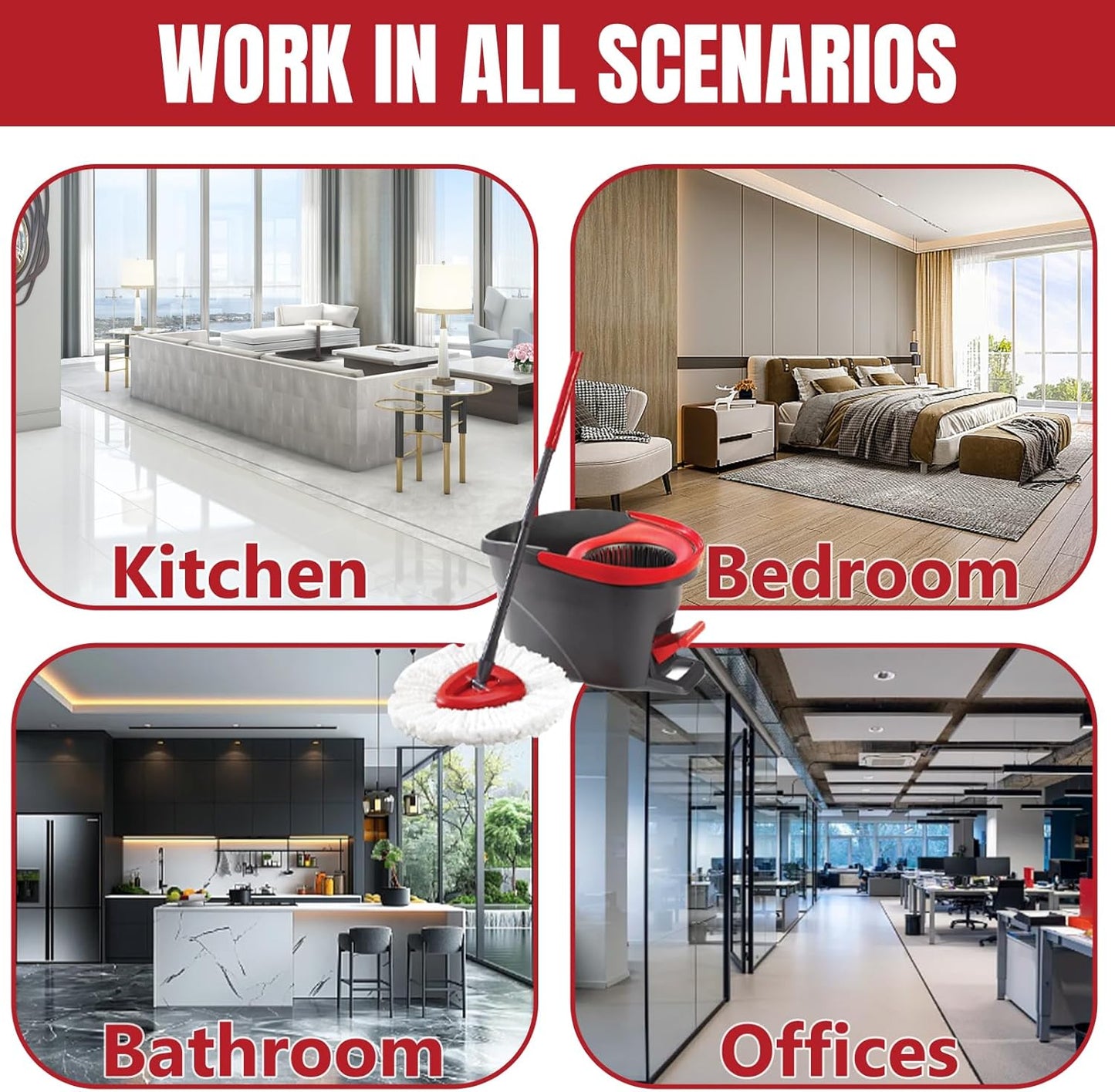 12Pcs Spin Mop Replacement Heads, White Large 360° Easy Wring Spin Mop 100% Microfiber Refill, Easy Cleaning Spin Mop Heads, Deep Clean, Machine Washable for Easy House Cleaning Floor Mopping