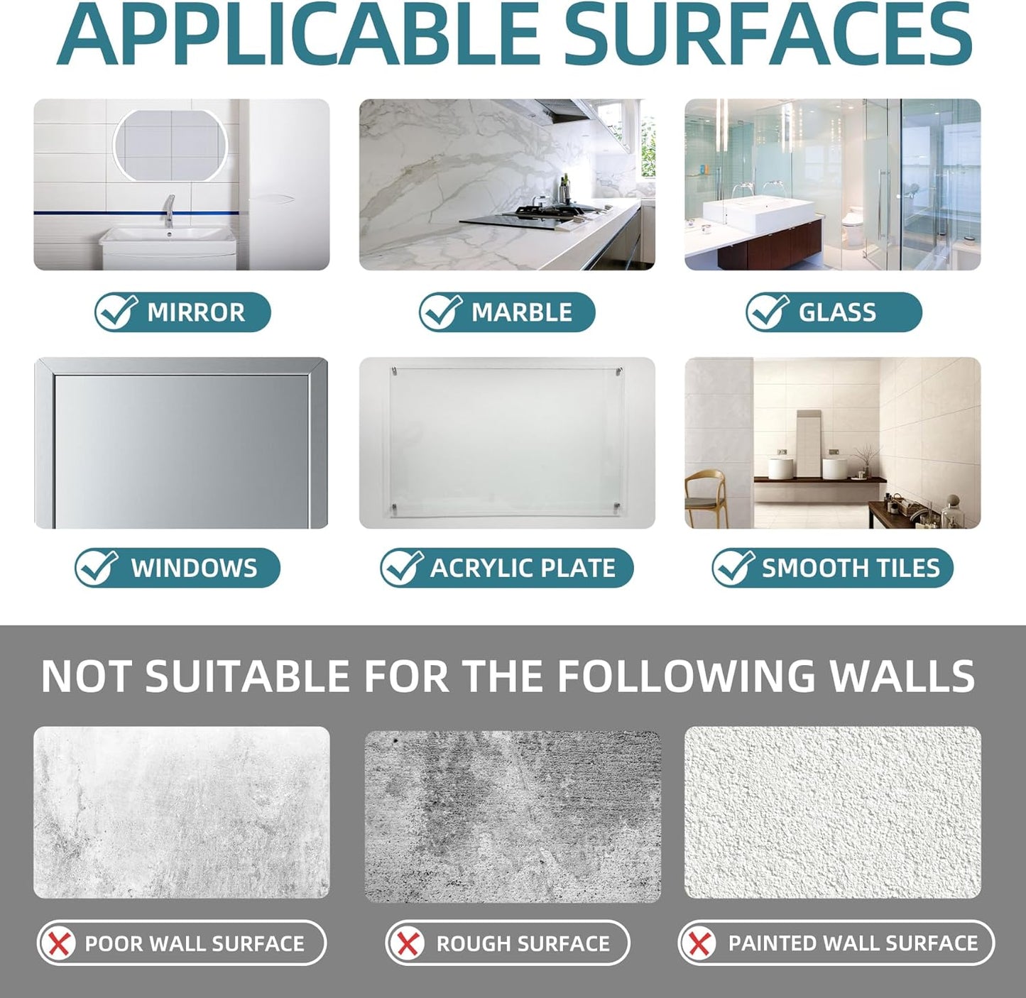 Antimbee 10 Pack Reusable Suction Hooks, Removable Small Suction Cups for Shower, Bathroom, Glass, Door, Windows, Kitchen - Up to 11 lbs on Smooth Surface (Transparent Gray)