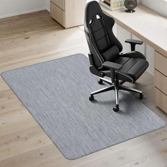 Kuyal Office Chair Mat for Hardwood Floor, 36" x 48" Heavy Duty Desk Chair Mat for Office & Home, Anti Slip, Non-Curve Computer Chair Protector Mat, Light Gray