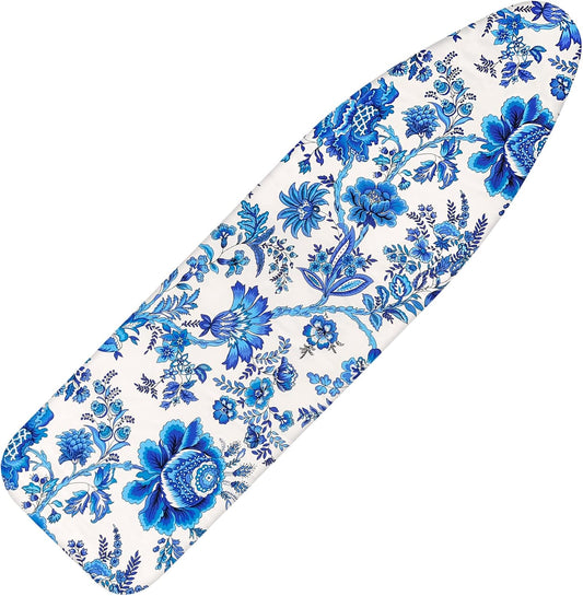 Ironing Board Cover and Pad 15x54 Inch Standard Ironing Board Cover with Elastic Edge and Hook and Loop Fasteners Scorch and Stain Resistant Cotton Ironing Covers with Thick Padding