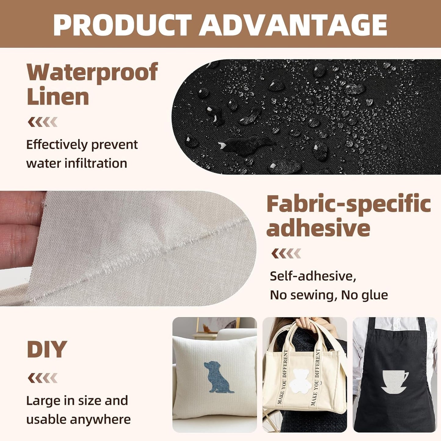 Fabric Repair Patch, Fabric Large Repair Tape, Self-Adhesive Patches for Furniture, Sofa, Car Interior, Shoes, Hand Bag, Clothing (Black, 3.5X79 Inch)