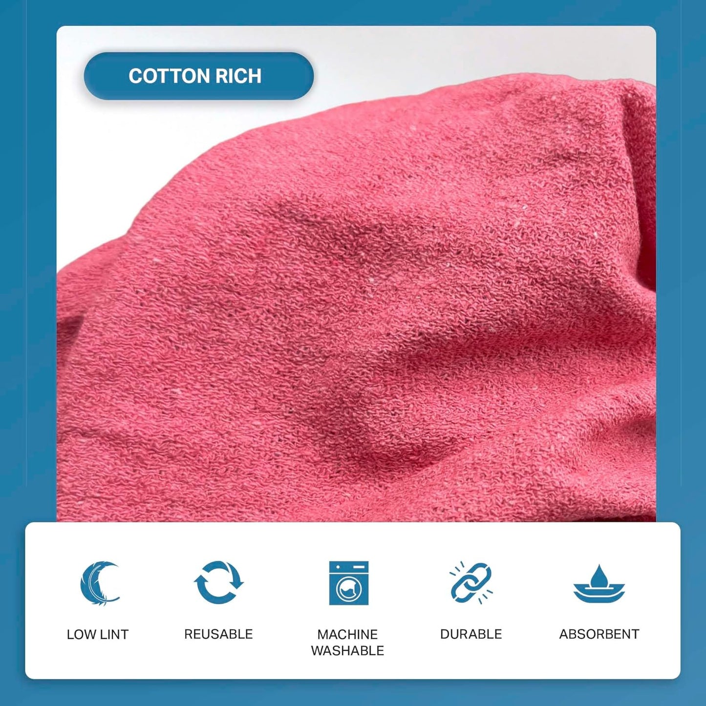 Angel-in-Armor Shop Towels (14”x14”) – 1000 Unit Box of Lint-Free Cotton Shop Towel Cleaning Rags – Durable Shop Rags for Auto, Garage, Industrial, and Commercial Use