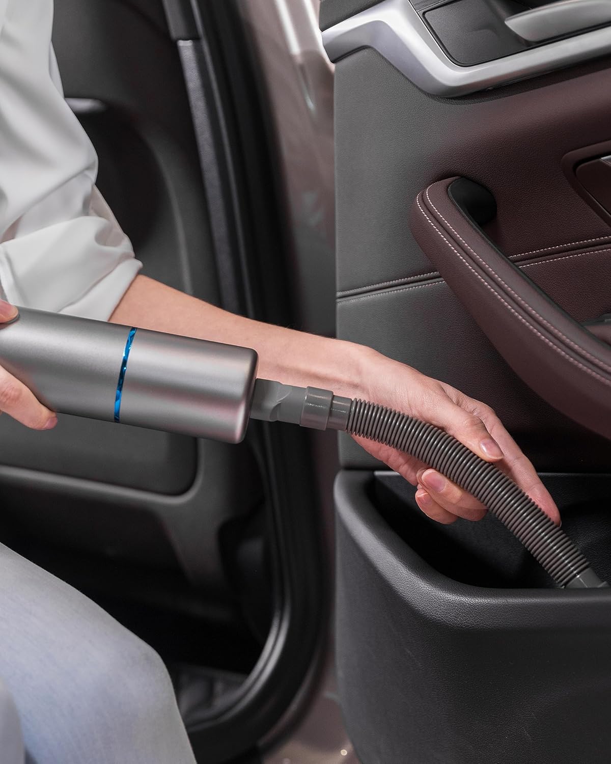 Brigii Crevice Vacuum, Handheld Vacuum & Air Duster & Hand Pump 3 in 1, Cordless Mini Vacuum, 3 Kinds of Crevice Nozzles, Lightweight 1lbs,USB Rechargeable-M2