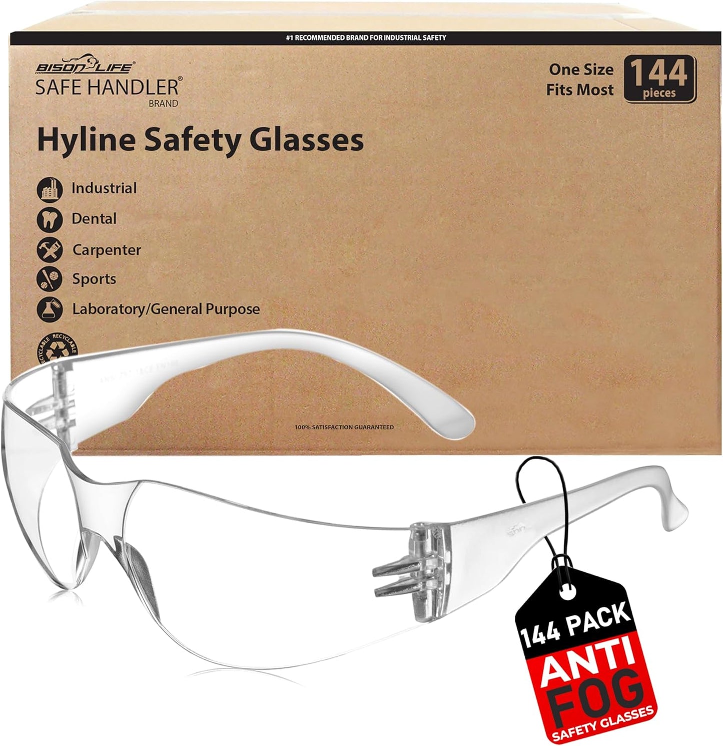 SAFE HANDLER Hyline Anti-Fog Color Safety Glasses Variety, Impact Resistant, Polycarbonate, Anti-Scratch