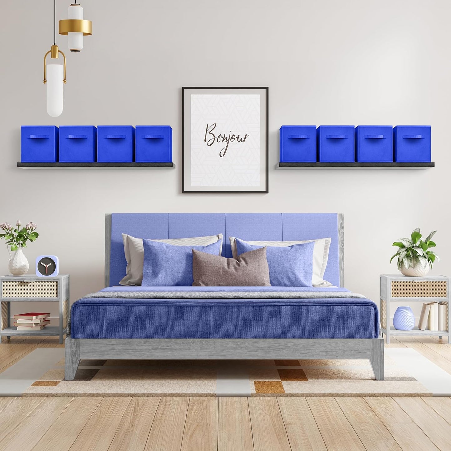 Sorbus Fabric Storage Cubes - 8 Foldable Storage Bins for Organizing Pantry, Cubbies, Toy Box - Clothes Storage & Closet Organizer - 11 Inch Collapsible Cube Baskets for Shelves with Handle