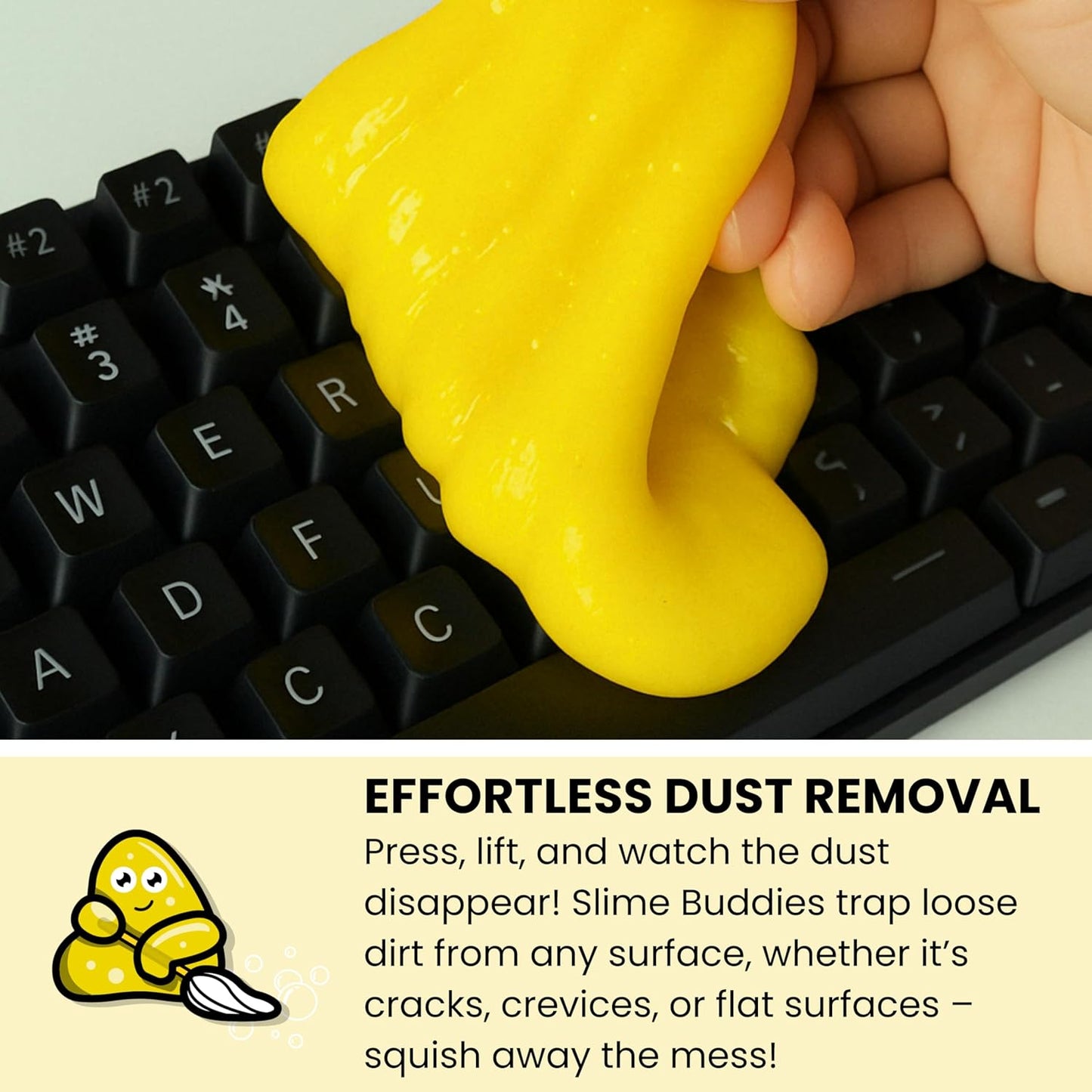 Slime Buddies Car Cleaning Gel Putty - 12 Pack Lemon Scented Interior Detailing Tool for Cup Holder, Air Vent & Keyboard - Reusable Auto Detailing Accessories - Dust Remover Goop - Gifts for Men Women