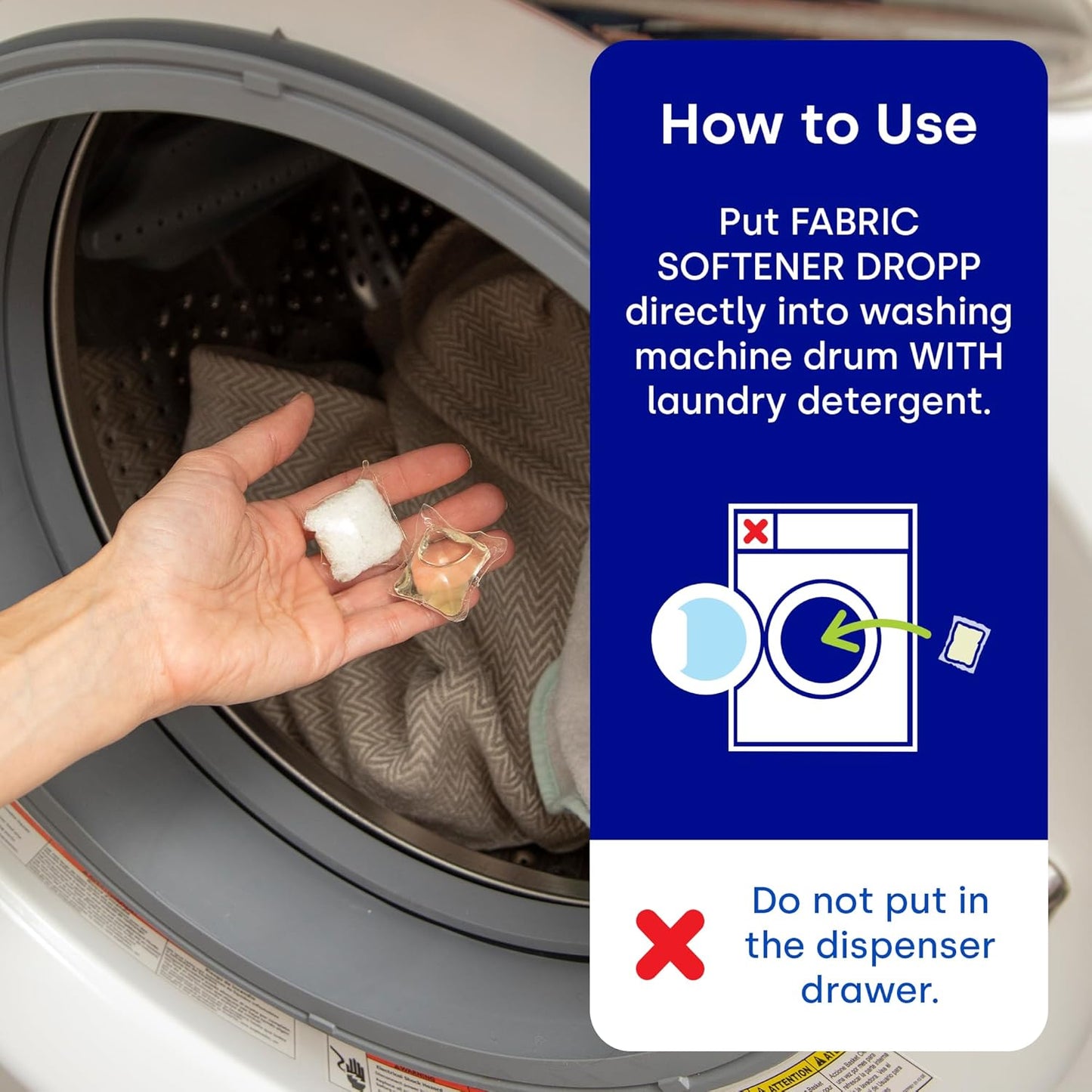 Dropps Laundry Fabric Softener Pods, Orange Blossom (64 Count) - Fabric Softener Liquid Pods for Fluffy, Soft Fabrics - HE Compatible Mineral Based Ingredients Laundry Supplies