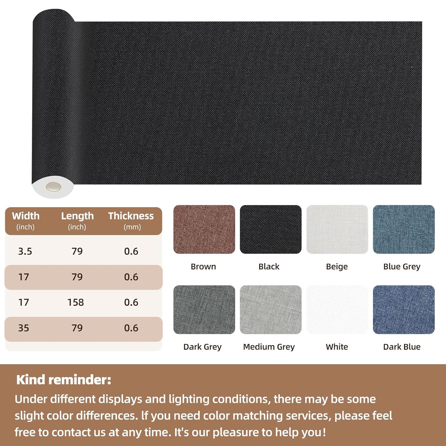 Fabric Repair Patch, 17X158 Inch Fabric Large Repair Tape, Self-Adhesive Patches for Furniture, Sofa, Car Interior, Shoes, Hand Bag, Clothing (Beige, 17X158 Inch)