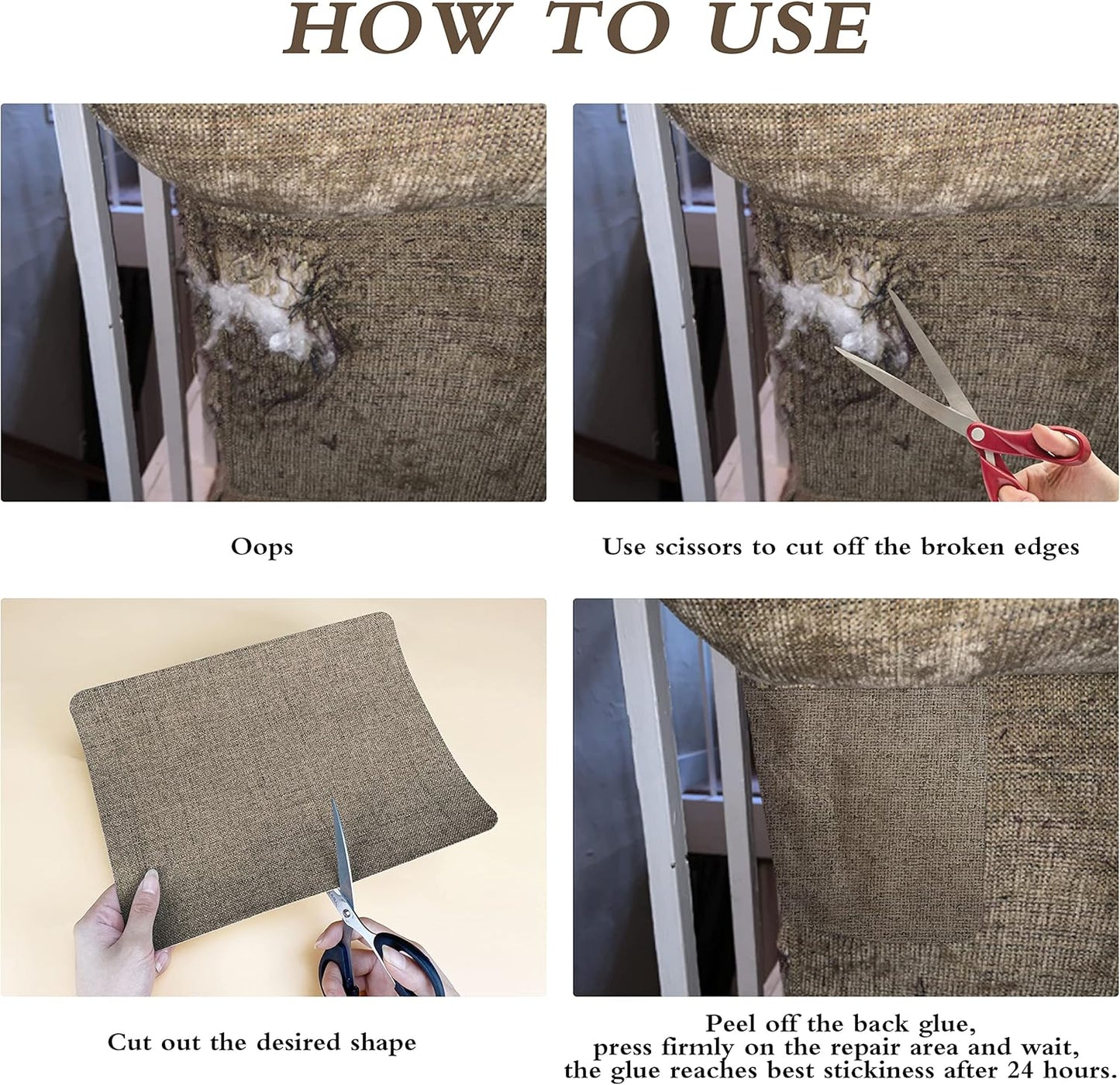 Fine Linen Repair Patches, Self-Adhesive Linen Fabric Patches, 8X11 inch Extra Size, Multi Color, Can be Used for Linen Sofa Repair and Linen Clothes Repair(8" x 11", Beige 3.0)