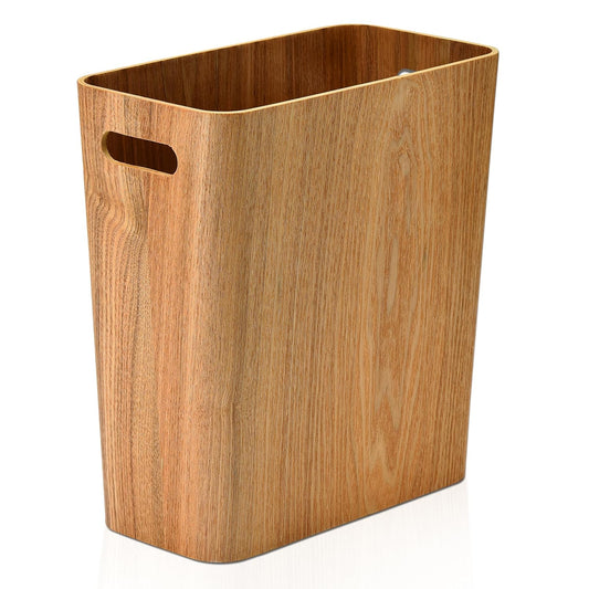 ELONG HOME 2.5 Gallon Wood Trash Can, Stylish Design Natural Wooden Wastebasket, Lightweight & Sturdy for Home/Office/Kitchen