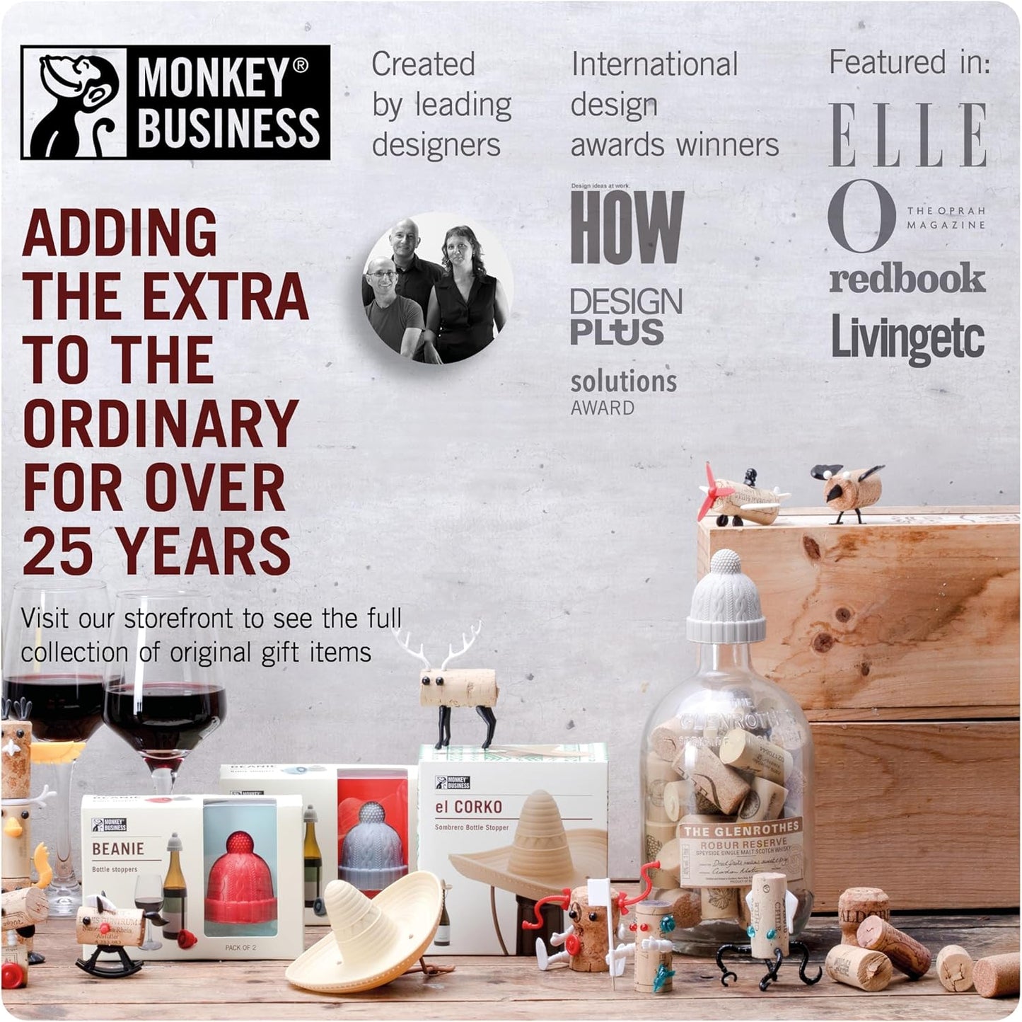 Monkey Business Fill Phil Refrigerator Deodorizer, Baking Soda Container, Baking Soda Fridge Deodorizer, Cute Gifts, Kitchen Gadgets