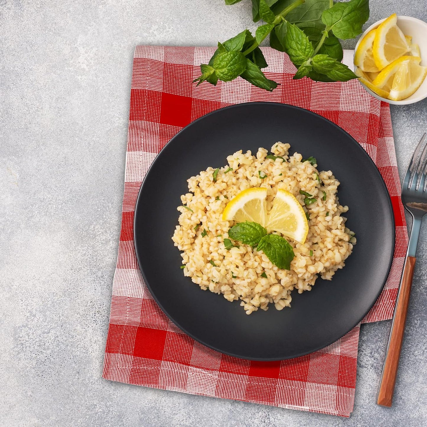 Kitchen Towels Set of 6 Soft Premium Cotton Highly Absorbent Dish Towels 20X30 Inches, Washable & Reusable Tea Towel, Quick Drying Dish Cloths for Cleaning Dishes - Red/White, Checks