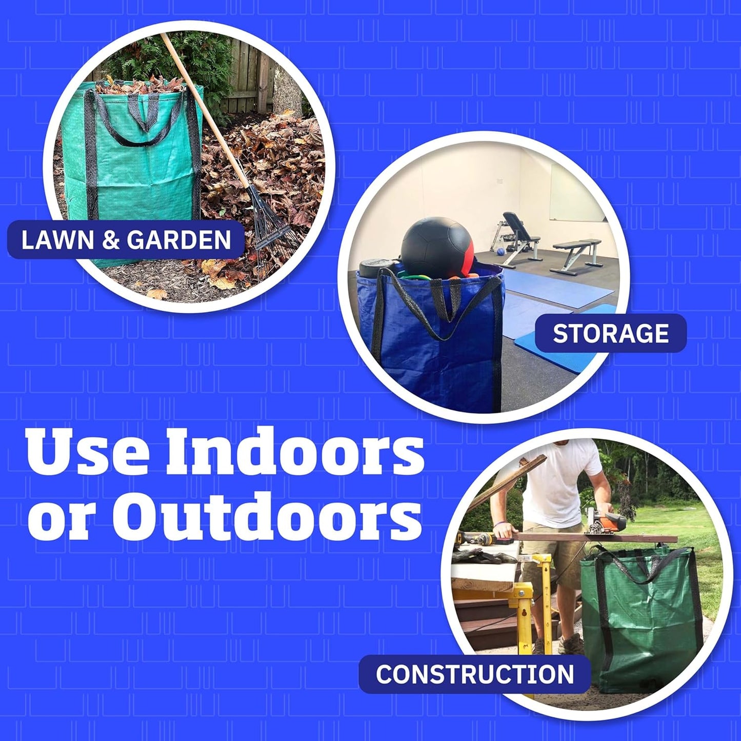 DURASACK Heavy Duty Home and Yard Bags 48-Gallon Reusable Self-Standing Lawn and Leaf Bags Garbage Can with Reinforced Handles, Green