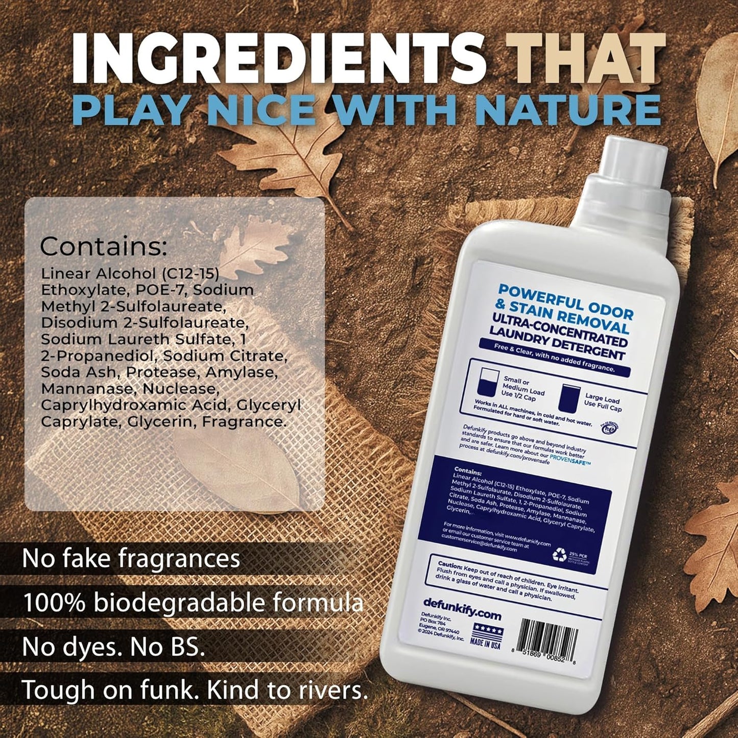 Laundry Detergent 62 Load/37.7 FlOz (2-Pack). 'Free & Clear' Liquid Laundry Detergent- Sensitive Skin. 'ProvenSafe' Laundry Soap Washing Detergent w/Odor & Stain Remover for Activewear & All Fabrics