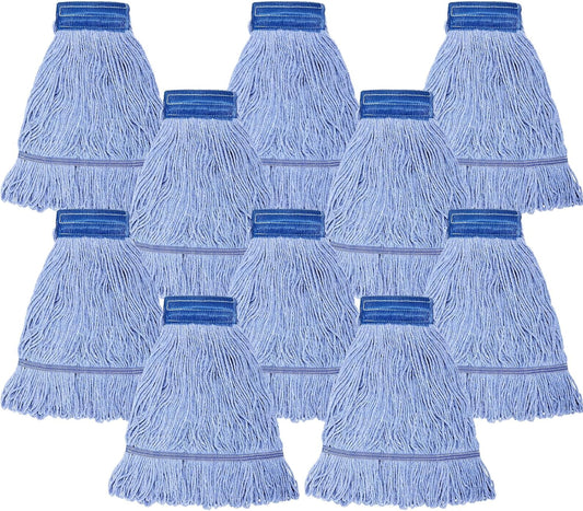 Gejoy 10 Pack 24oz Mop Head Replacement Commercial Cleaning Mop Head Wet String Heavy Duty Cotton Industrial Mophead for Floor Cleaning
