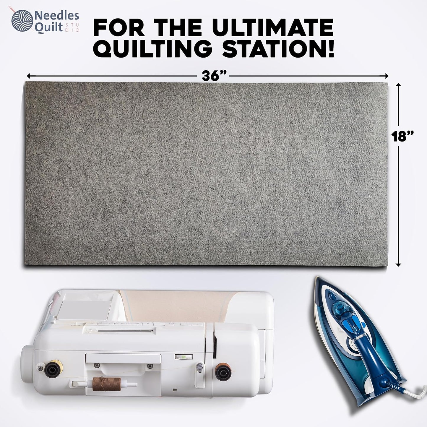 36" x 18" Wool Pressing Mat for Quilting | 100% Natural New Zealand Wool Ironing Mat for Quilters | Quilting Ironing Pad & Wool Pressing Pad for Sewing, Quilters & Craft Projects