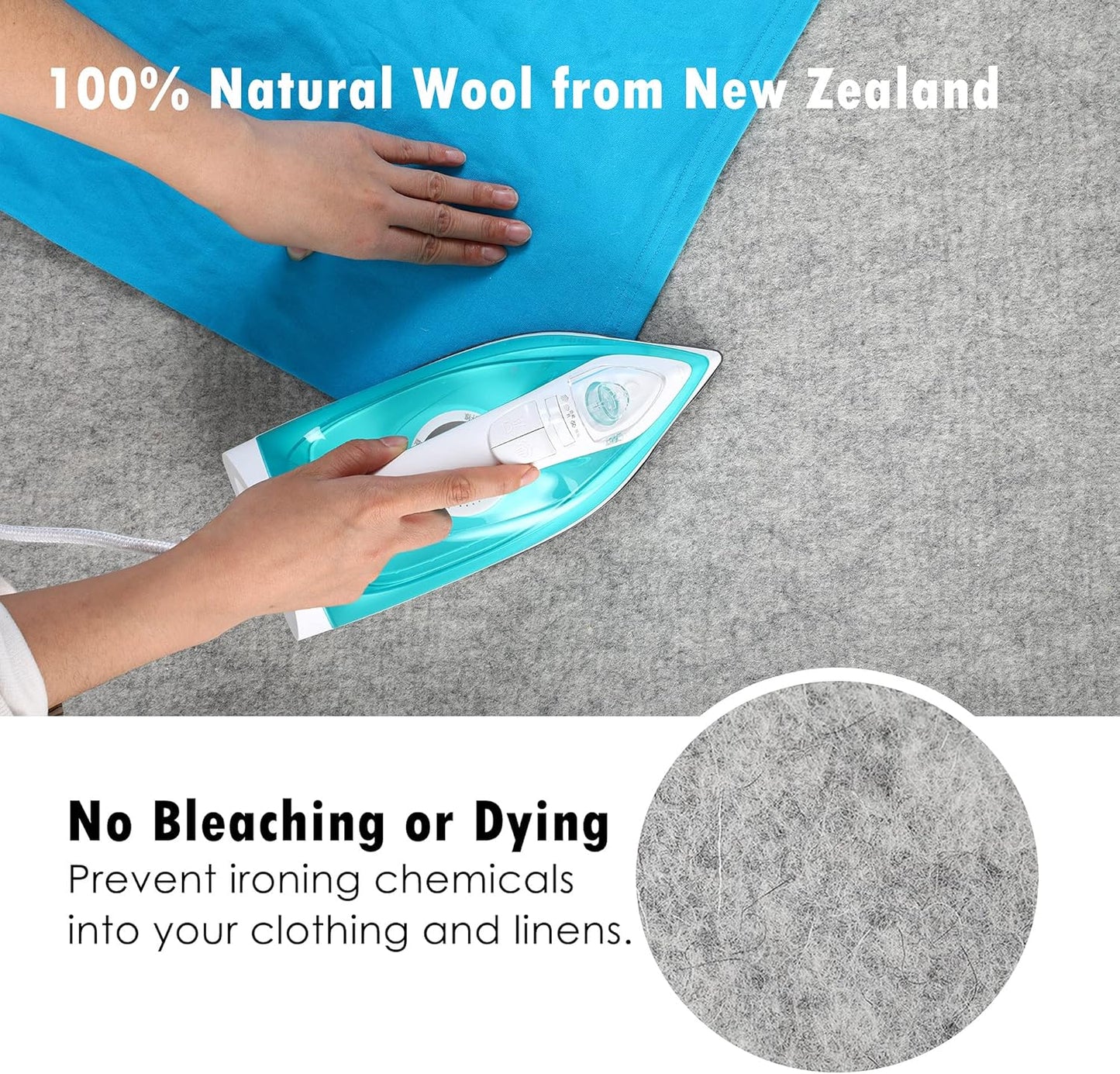 Wool Pressing Mat for Quilting - 15 x 54 XL Extra Large Felt Ironing Pad 3/8" Thick, 100% Wool Heat Resistant for Ironing, Sewing, Cutting on Ironing Board, Tabletop, Dryer, Countertop