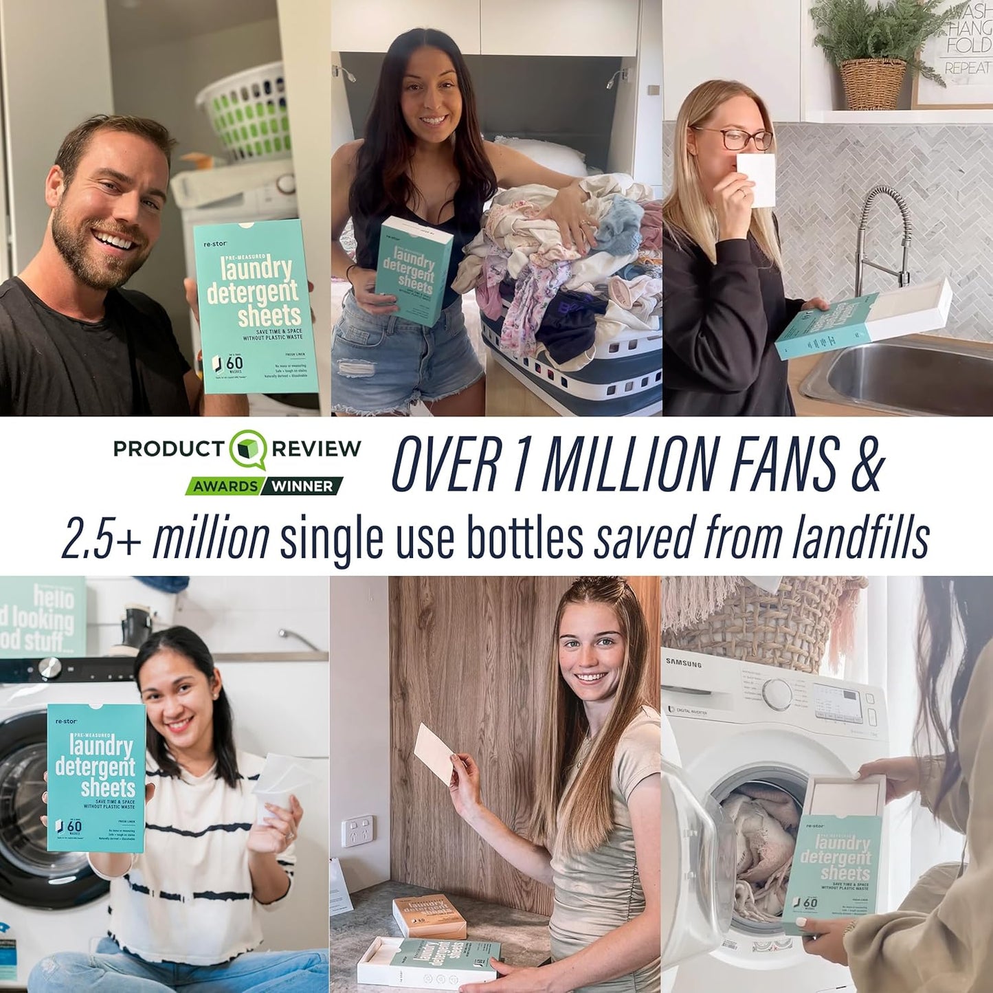 restor Laundry Detergent Sheets Tropical Breeze 180 Loads | Eco Friendly Plastic Free Travel Laundry Washer Sheets | Superior Stain Fighting Washing Detergent sheets Number One in Australia