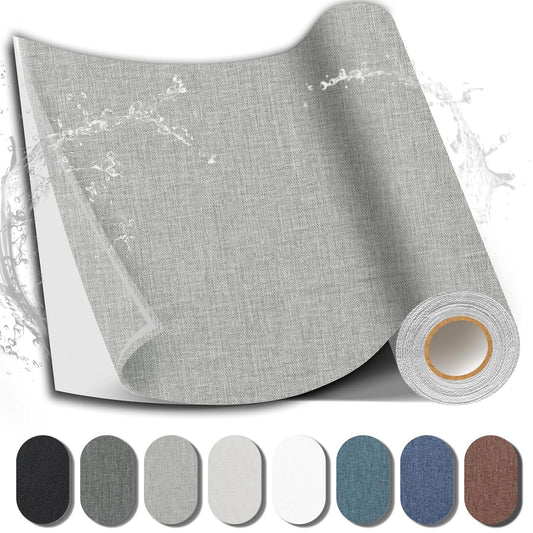 Fabric Repair Patch, Fabric Large Repair Tape, Self-Adhesive Patches for Furniture, Sofa, Car Interior, Shoes, Hand Bag, Clothing (Grey, 3.5X79 Inch)