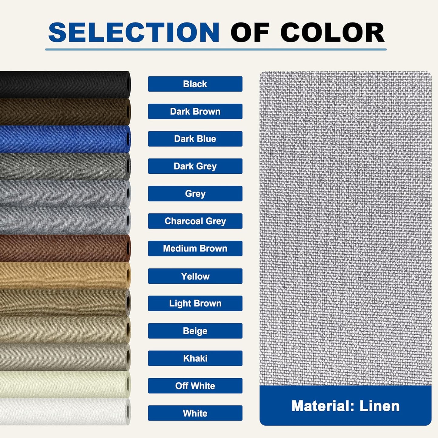 KING MOUNTAIN Linen Repair Patches, Self-Adhesive Fabric Patches, 4 X 63 inch Extra Size, Multi Color, Can be Used for Sofa Repair and Linen Clothes Repair (Light Grey 3.0)