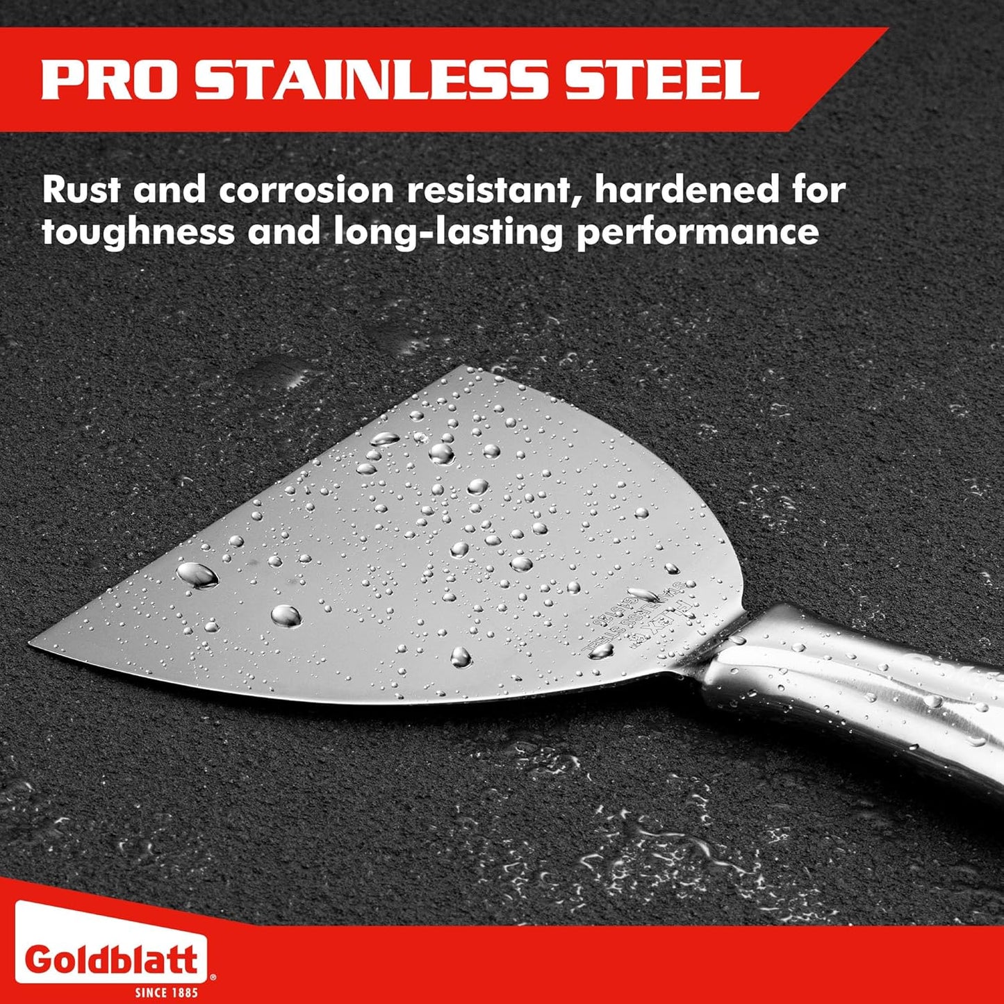 Goldblatt 6" Putty Knife, One-Piece Paint Scraper Tool, All Stainless Steel Joint Knife with Flexible Blade, Seamless Design, Metal Ergonomic Handle - for Drywall Repairing, Finishing and Scraping